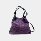 Borsa a Mano Donna in Pelle Stampa Intrecciata con Tracolla 34x29x18 cm