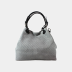 Borsa a Mano Donna in Pelle Stampa Intrecciata con Tracolla 34x29x18 cm