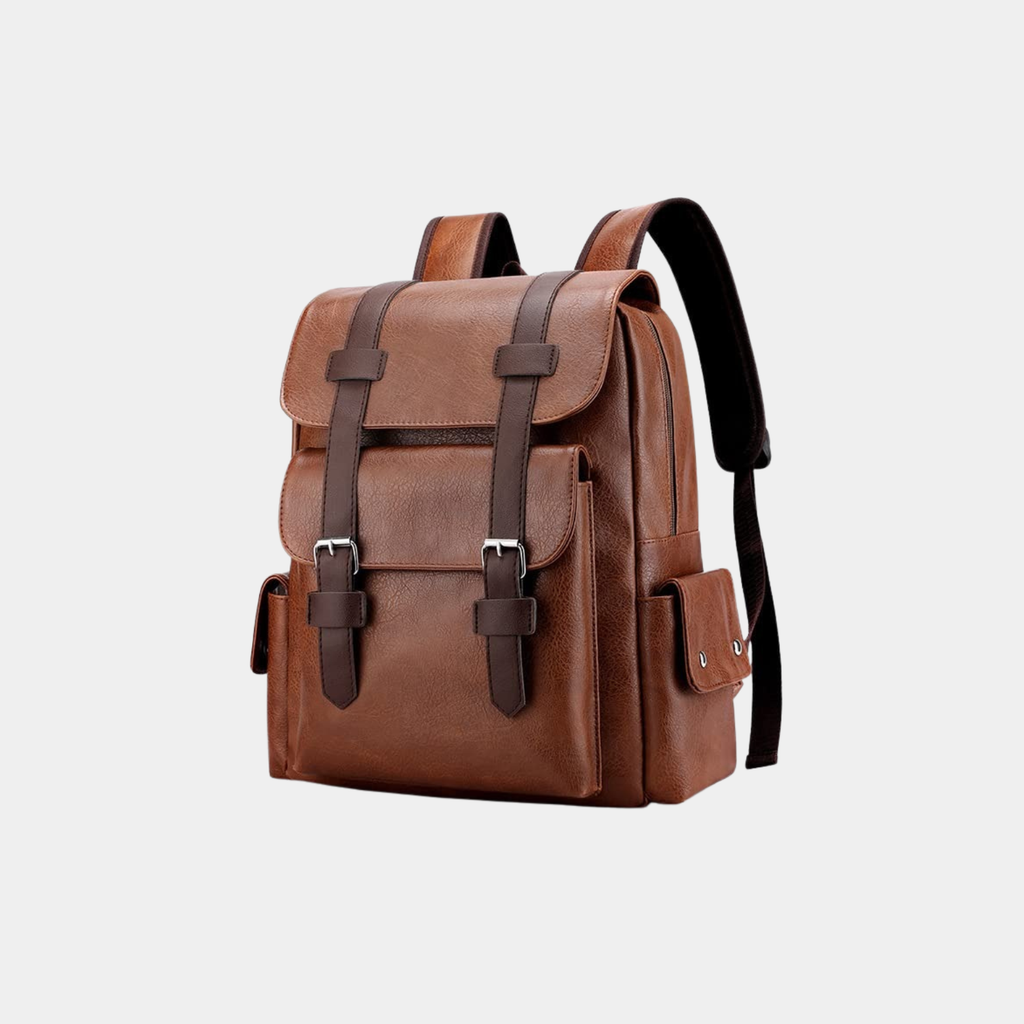 Zaino Uomo in Pelle PU Vintage Grande Capacità Laptop 15.6" Viaggio Lavoro