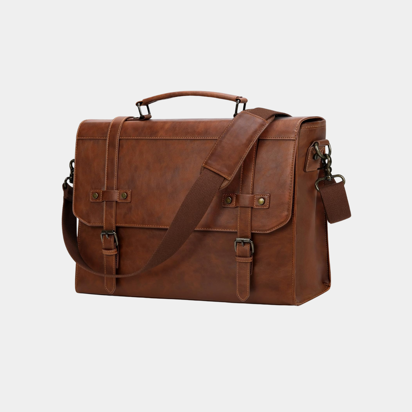 Borsa Porta PC 17.3" Uomo in Pelle PU Impermeabile Valigetta Vintage