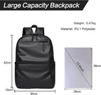 Zaino Uomo Daypack in Pelle Sintetica Impermeabile Laptop 14" Nero