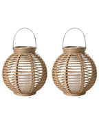 Lot de 2 lanternes à énergie solaire 30 cm Naturel