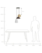 Lampe suspension Osier Naturel Blanc Marron