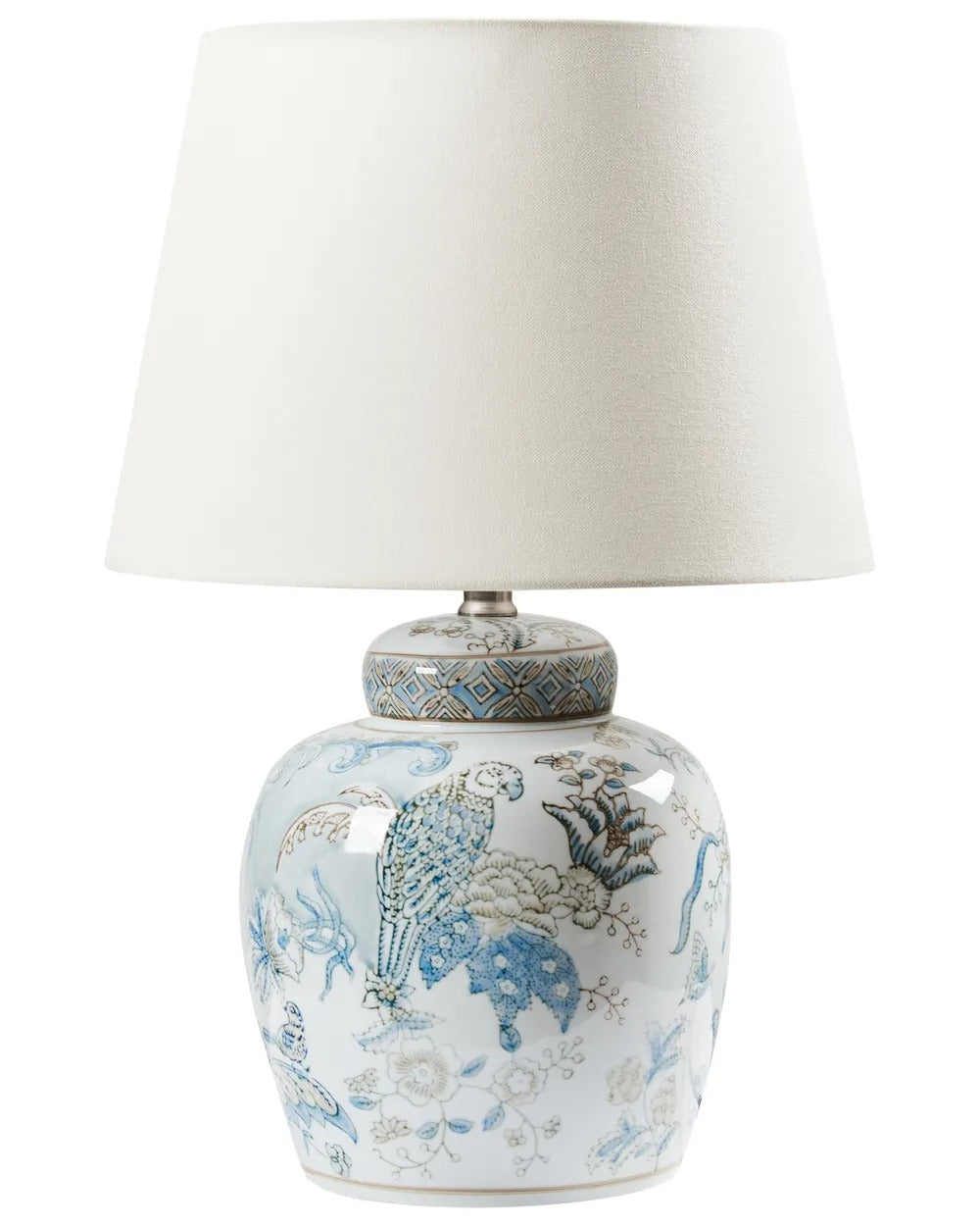 Lampe à poser Porcelaine Blanc/bleu