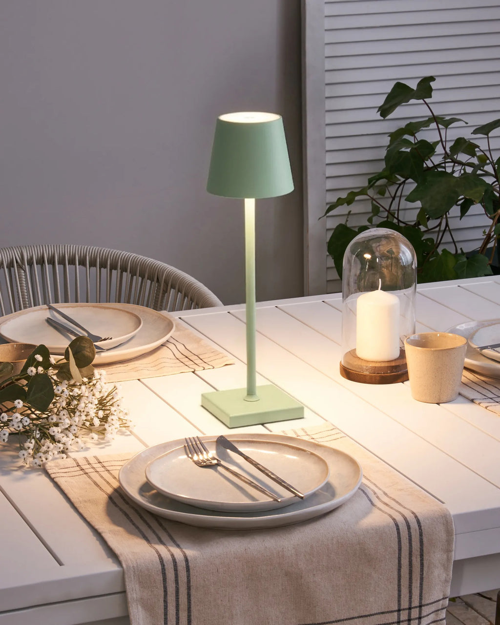 Lampe de table LED sans fil Métal Vert clair