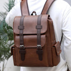Zaino Uomo in Pelle PU Vintage Grande Capacità Laptop 15.6" Viaggio Lavoro