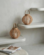 Lot de 2 lanternes à énergie solaire 30 cm Naturel