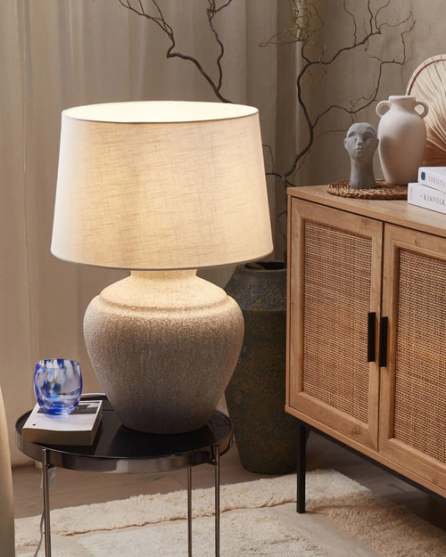 Lampe à poser Céramique Beige clair