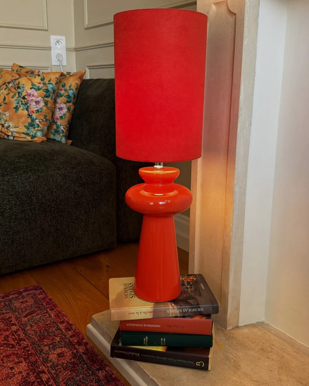 Lampe à poser Rouge/Vert olive