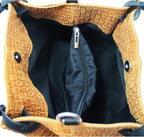 Borsa a Mano Donna in Pelle Stampa Intrecciata con Tracolla 34x29x18 cm