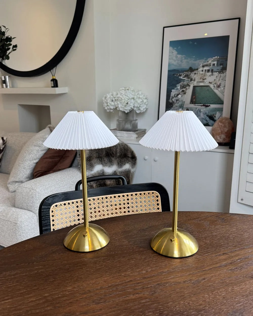 Lot de 2 lampes de table LED sans fil Avec variateur Métal Doré