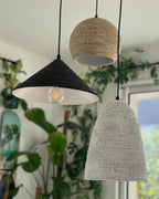 Lampe suspension Osier Naturel Blanc Marron