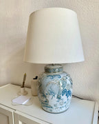 Lampe à poser Porcelaine Blanc/bleu