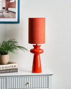 Lampe à poser Rouge/Vert olive