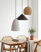Lampe suspension Osier Naturel Blanc Marron