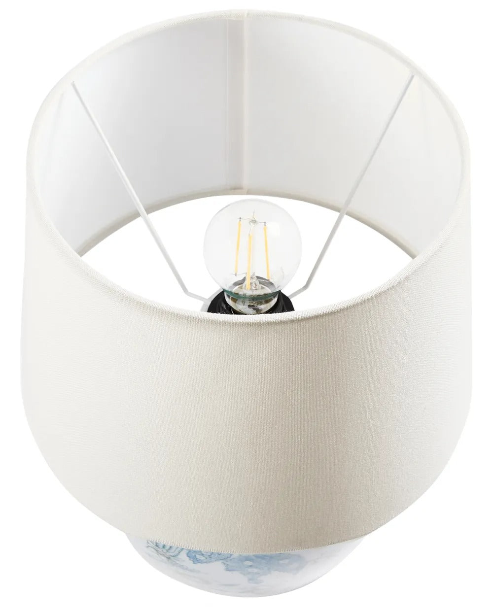 Lampe à poser Porcelaine Blanc/bleu
