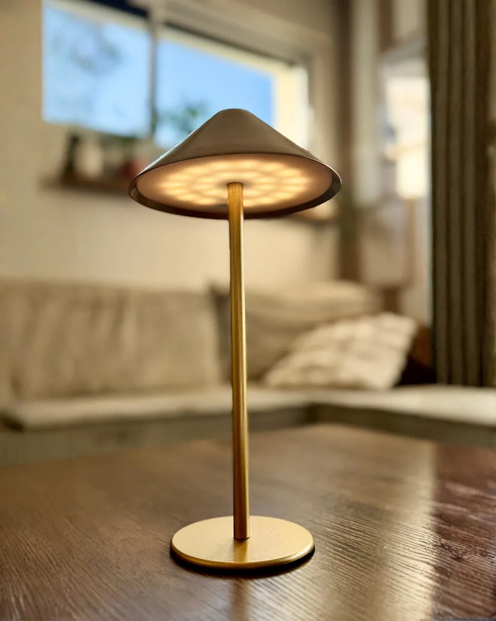 Lampe de table LED sans fil Avec variateur Métal Doré