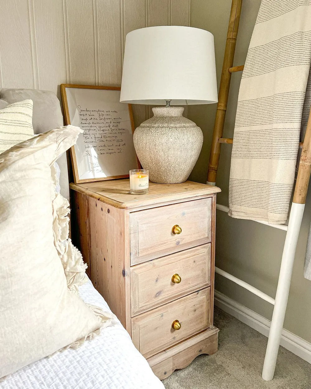 Lampe à poser Céramique Beige clair