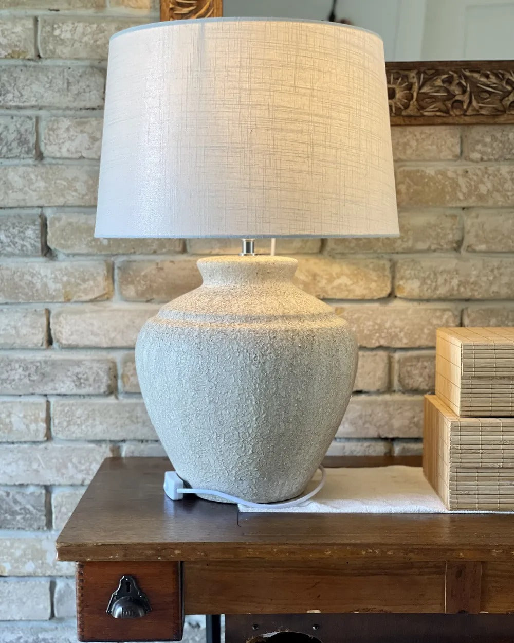 Lampe à poser Céramique Beige clair