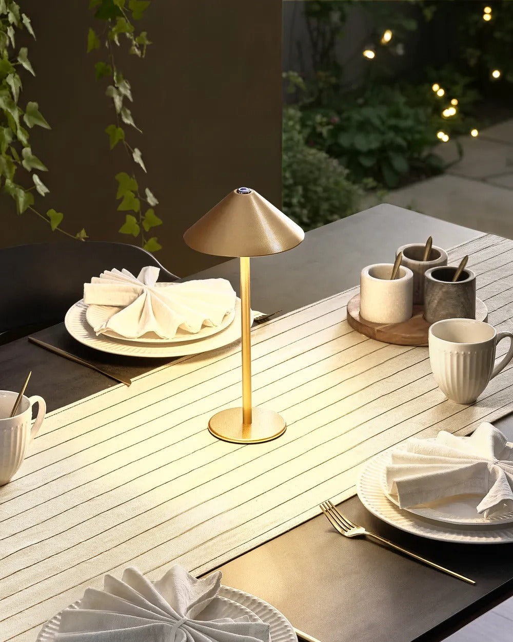 Lampe de table LED sans fil Avec variateur Métal Doré