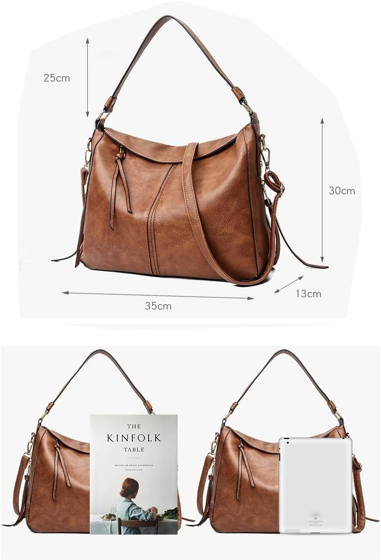 Borsa a Spalla Donna Hobo in Pelle PU con Tracolla Rimovibile