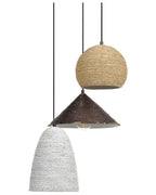 Lampe suspension Osier Naturel Blanc Marron