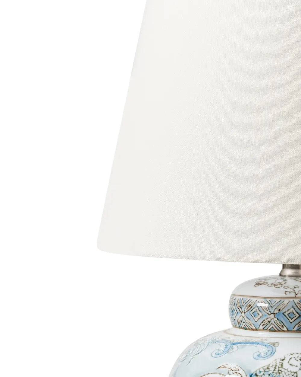 Lampe à poser Porcelaine Blanc/bleu