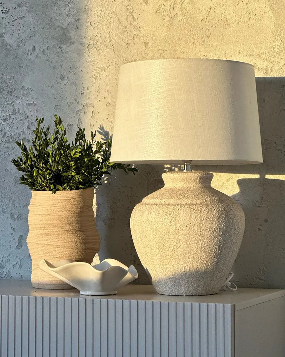 Lampe à poser Céramique Beige clair